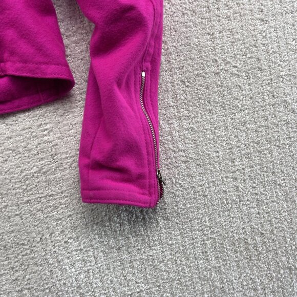 GAP Womens Wool Moto Biker jacket Electric Neon Pink / Fuscia Zipper Sz XS - Picture 11 of 13